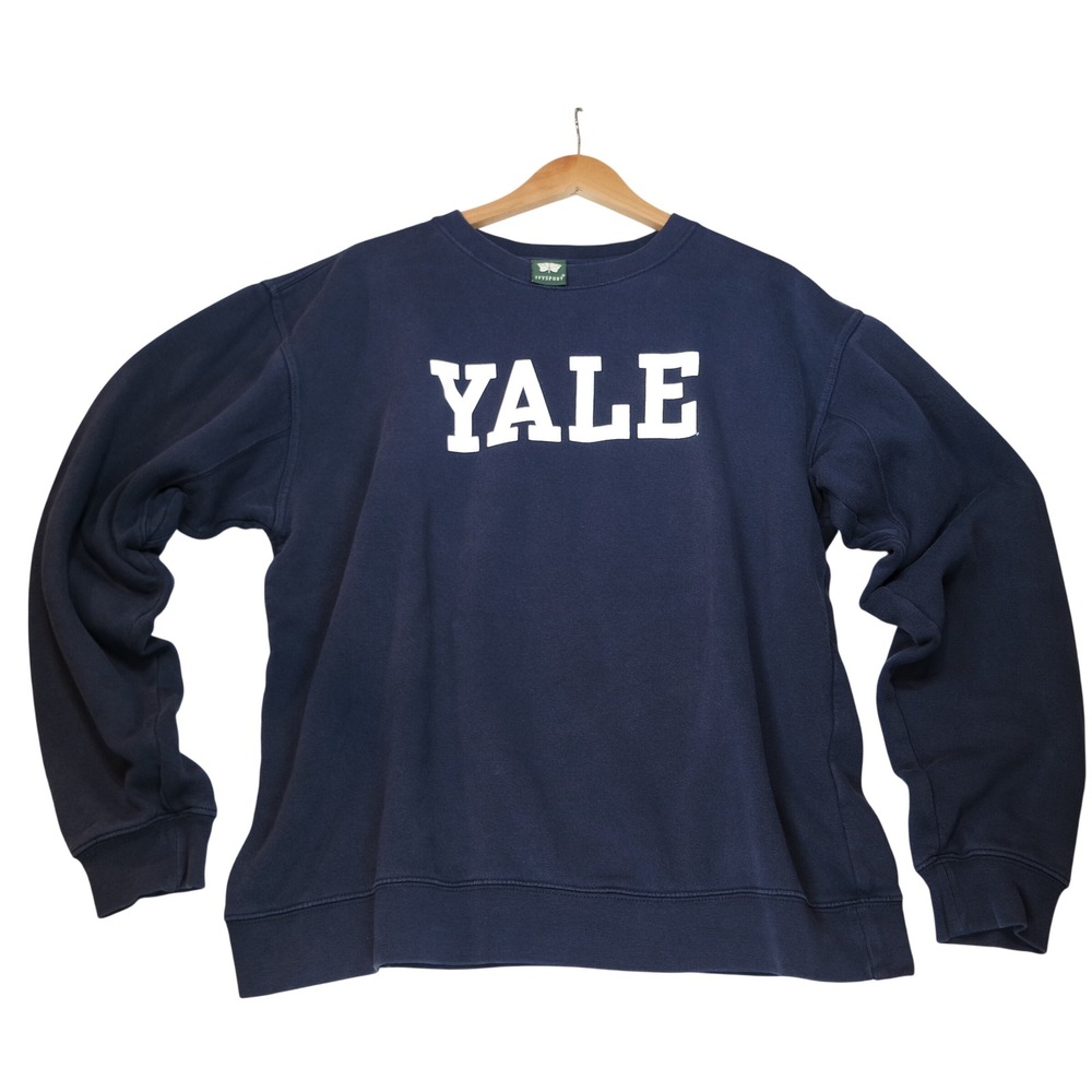 Ivysport Yale University Sweatshirt Navy Blue Crew Neck Collegiate Large